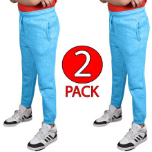 (Turquoise, 13 Years) Kids Boy Girl Warm Tracksuit Jogging Bottoms 2Pack