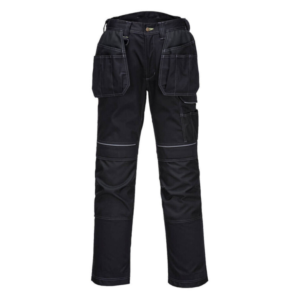 (32R, Black) Portwest Mens Holster Stretch Cargo Trousers