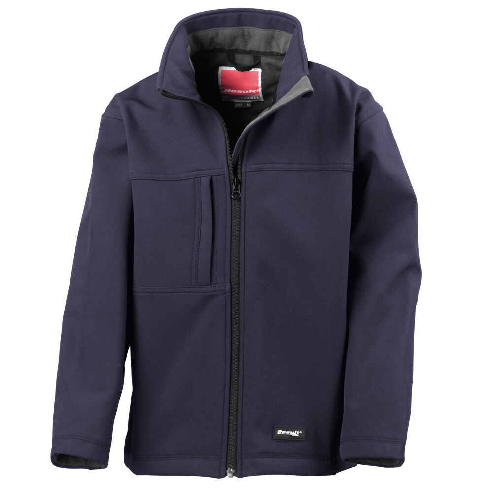 (XL, Navy) Result Childrens Unisex Waterproof Classic Softshell 3 Layer Jacket
