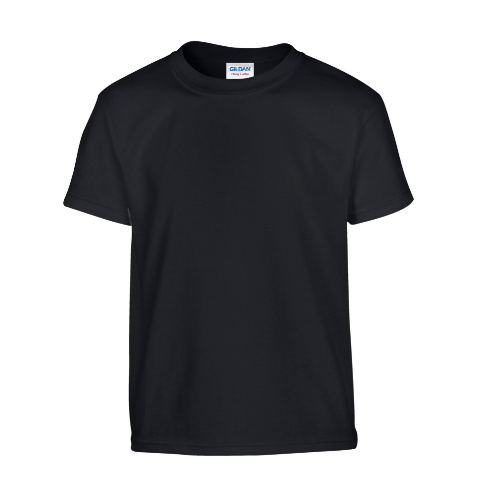 (L, Black) Gildan Childrens/Kids Heavy Cotton T-Shirt
