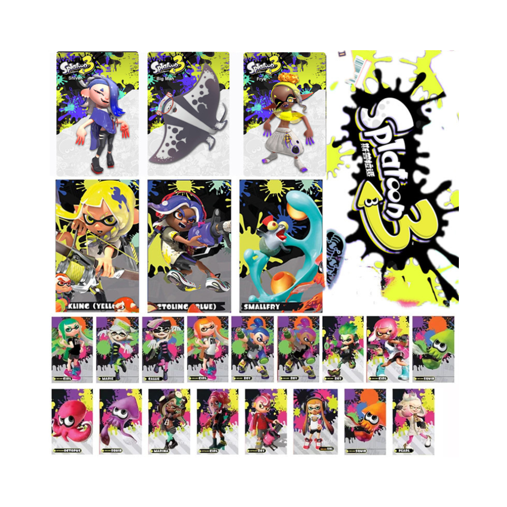 Newjass 23Pcs Pvc Nfc Tag Cards - Splatoon 3 Octoling Octopus Design For Switch Wii-U