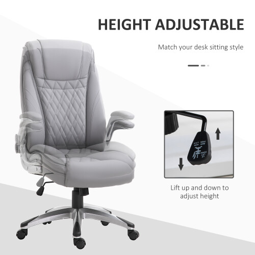 Vinsetto Vinsetto High Back Executive Office Chair Home Swivel Grey 2