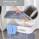 Homcom HOMCOM 100L Laundry Hamper Large 100L Double Washing Clothes Basket Grey 6