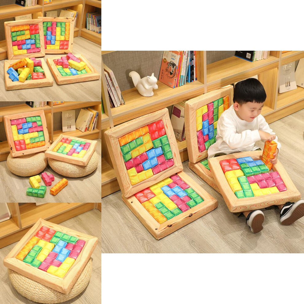 Comfy Cartoon Tetris Plush Cushion Toy Pp Cotton Filled Sofa Pillow