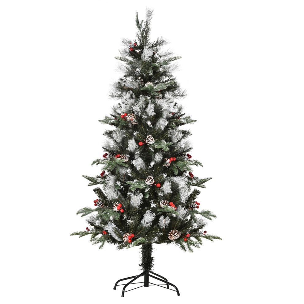 5FT Artificial Snow Dipped Christmas Tree Xmas Pencil Tree Holiday