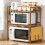 Living And Home (Brown, 2-Tier) Wooden Spice Rack Organizer with Hooks 1