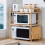 Living And Home (Natural, 2-Tier) Wooden Spice Rack Organizer with Hooks 1