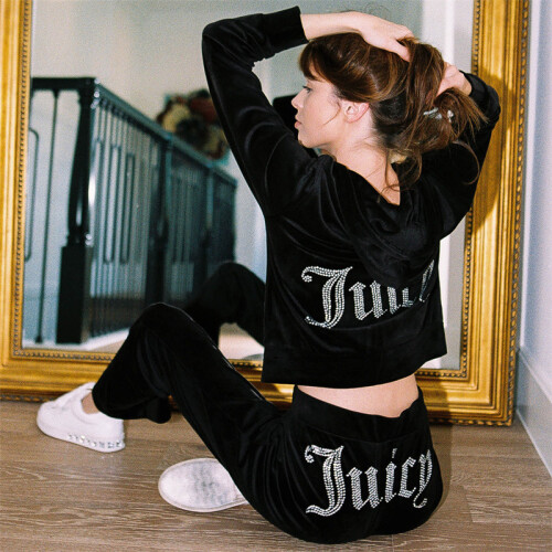 Black XXL Juicy Tracksuit Women Two Piece Set Sweatsuits Long Style Clothing Casual on OnBuy