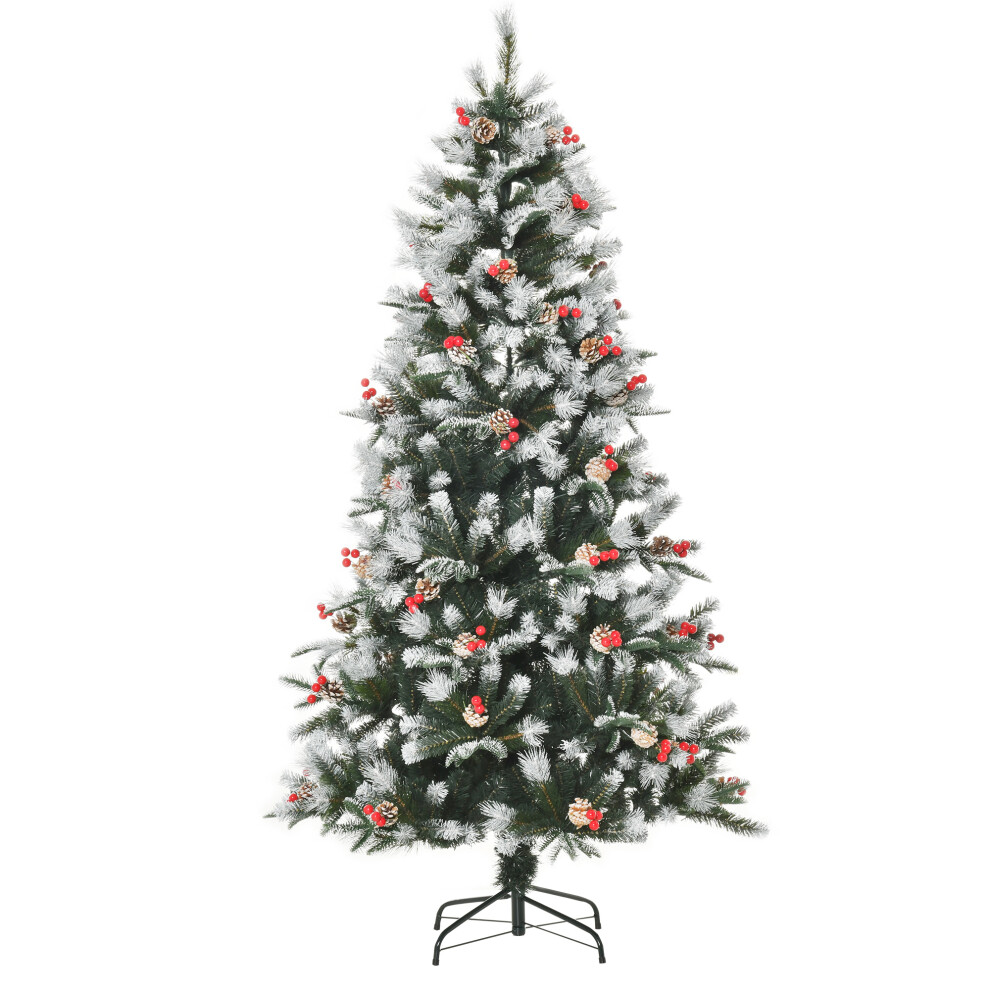 6FT Artificial Snow Dipped Christmas Tree Xmas Pencil Tree Holiday