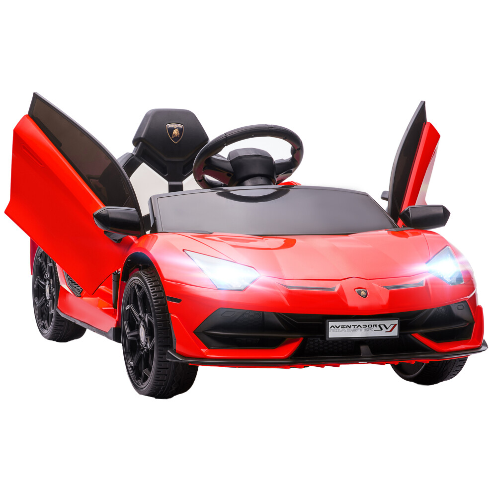 Homcom Lamborghini Aventador Licensed 12V Kids Electric Ride On Car - Red