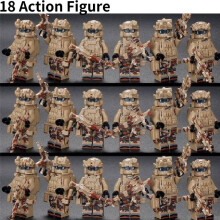 (Brown Action Figure) 18pcs Blocks Building Military Figures Police Special Forces Dolls Puzzle Toy