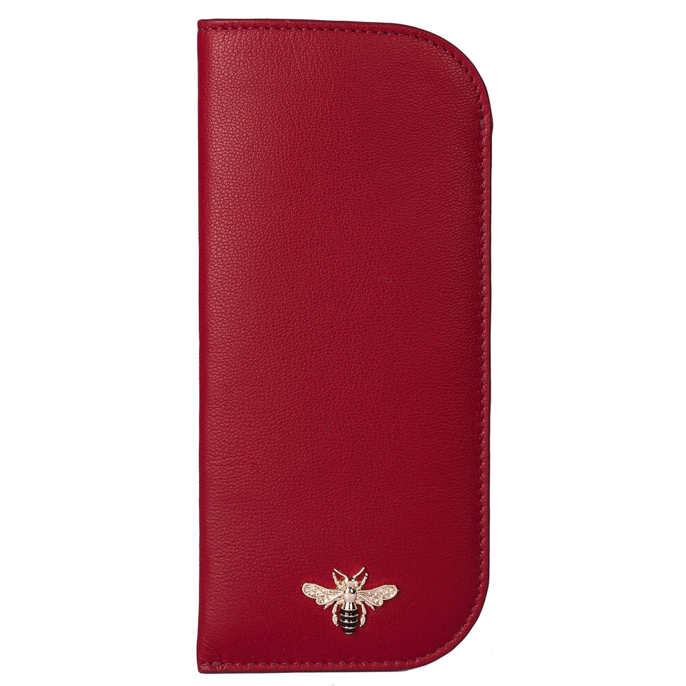 (Red) Leather Bee Glasses Case - Image 3