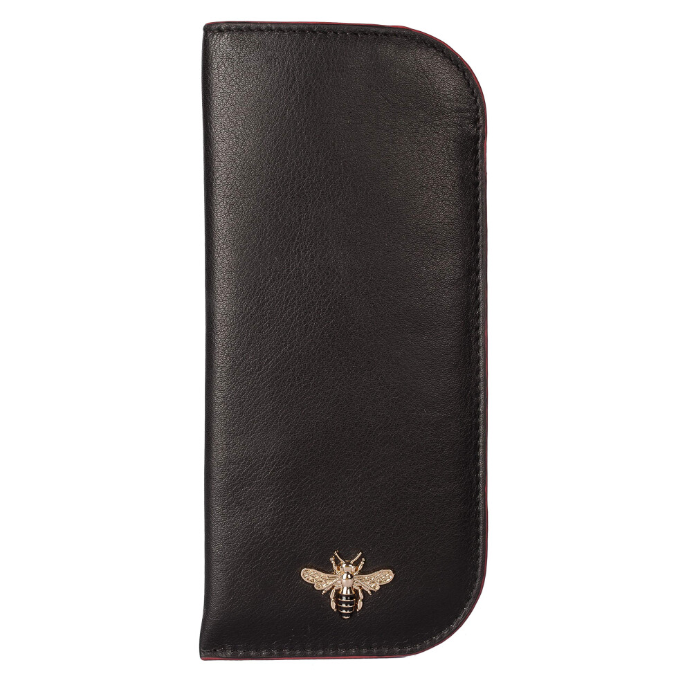 Mala Leather Black Mason Bee Premium Leather Glasses Case - Image 3