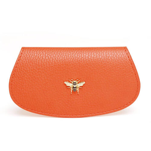 (Orange) Vegan Leather Bee Glasses Case 1