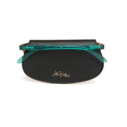 (Black) Vegan Leather Bee Glasses Case 2