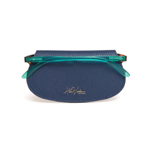 (Navy) Vegan Leather Bee Glasses Case 2