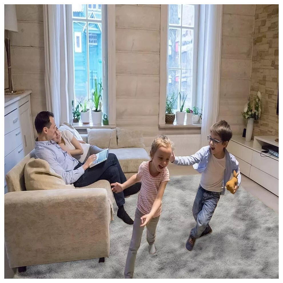 (120cm x 170cm (4ft x 5ft 8")., Silver Tye Dye) Non Slip Rug  Area Rug Living Room Bed Room