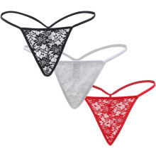 (M) Women's Lace G-strings Thongs Tangas Plus Size Floral Underwear Briefs