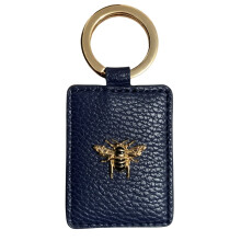 (Navy) Alice Wheeler Vegan Leather Bee Keyring