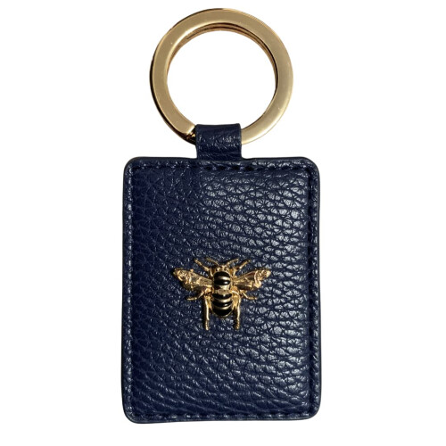 (Navy) Alice Wheeler Vegan Leather Bee Keyring