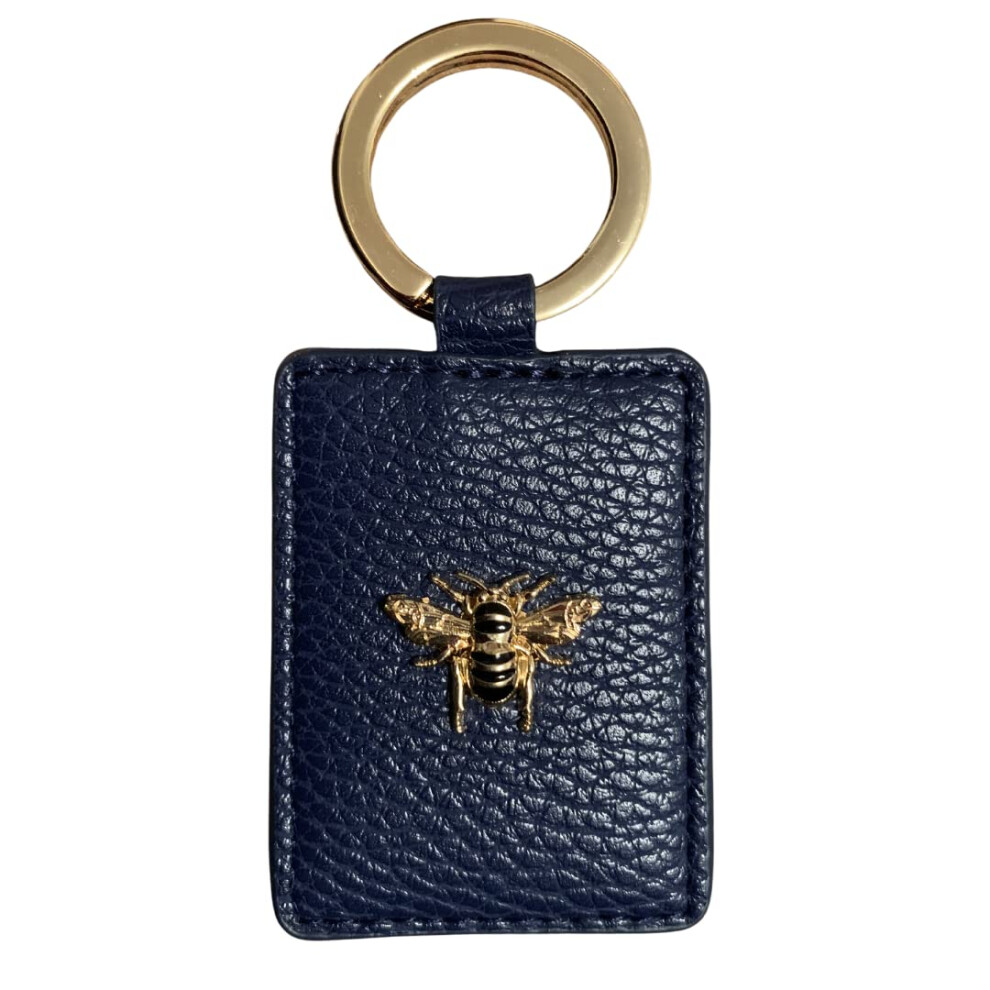 Alice Wheeler (Navy) Vegan Leather Bee Keyring Blue