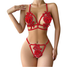 (M, Red) Sexy Bras for Women Naughty Sexy Outfits Women Naughty Bedroom Bralette Top Christmas Lingerie Set Sexy Costume Outfit