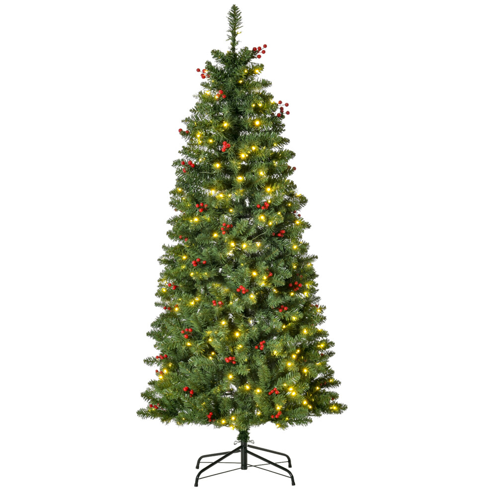 5ft Artificial Pencil Christmas Tree With LED Light Berry Xmas Decor