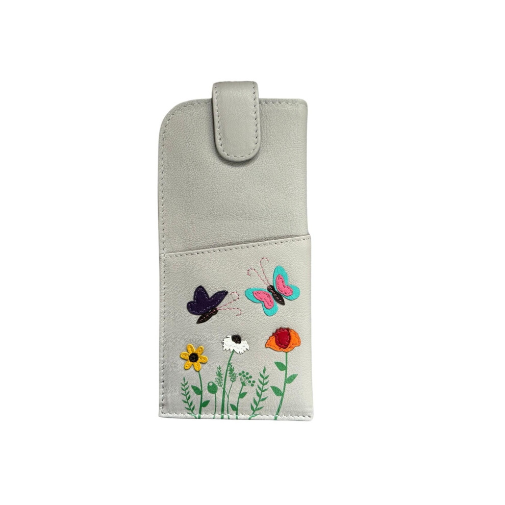 Mala Leather Grey (Grey) Sophia Leather Glasses Case