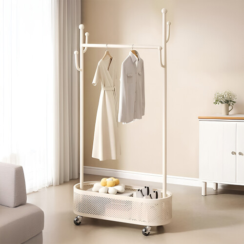 Living And Home Small Clothes Rack with Wheels 1