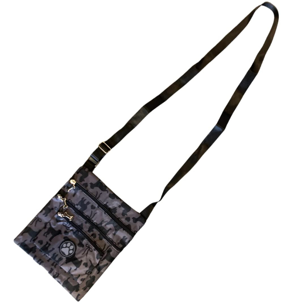 (Dark Grey (G111)) Dog Walking Training Treat Crossbody Bag with adjustable strap- unisex