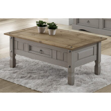 Corona Grey Coffee Table Lamp Solid Wood Pine Wooden Painted