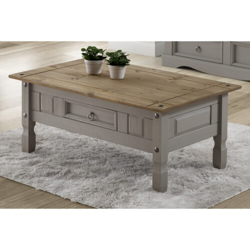 Mercers Furniture Corona Grey Coffee Table Lamp Solid Wood Pine Wooden Painted