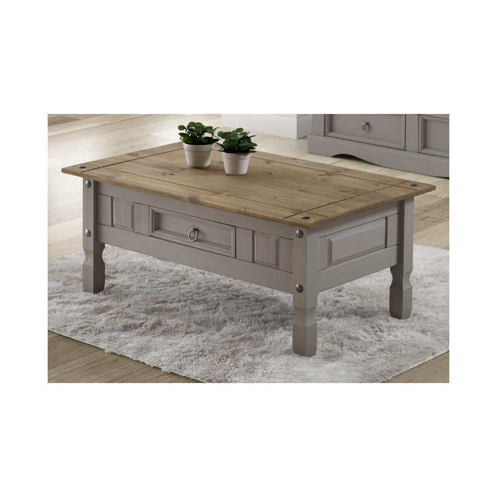Corona Grey Wax Coffee Table Lamp Solid Pine Furniture