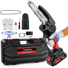 (6 inch , Pure Copper Motor) Mini Chainsaw Cordless 4/6/8 Inch with Large LI-ion Battery, Powerful Electric Chainsaw
