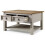 Mercers Furniture Corona Grey Wax 2-Drawer Coffee Table: Solid Pine, Hand-Waxed Grey Finish with Metal Handles 3