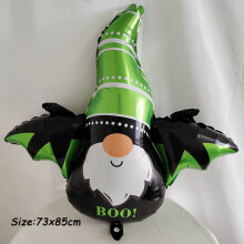 (1pcs O, as picture) Giant Standing Halloween Pumpkin Skull Balloons Witch Cat Boo Inflatable Foil Ballon