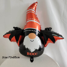 (1pcs Q, as picture) Giant Standing Halloween Pumpkin Skull Balloons Witch Cat Boo Inflatable Foil Ballon