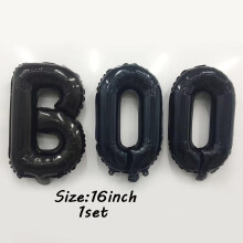 (1set, B) Giant Standing Halloween Pumpkin Skull Balloons Witch Cat Boo Inflatable Foil Ballon