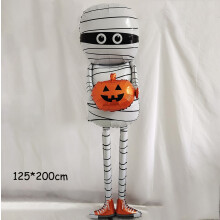 (1pcs I, as picture) Giant Standing Halloween Pumpkin Skull Balloons Witch Cat Boo Inflatable Foil Ballon