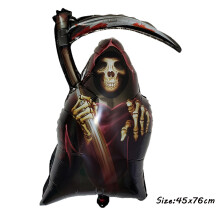 (1pcs S, as picture) Giant Standing Halloween Pumpkin Skull Balloons Witch Cat Boo Inflatable Foil Ballon
