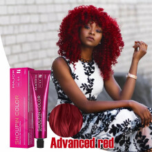 (Red) Hair Coloring Shampoo Micro Tide Color Single Hair Cream 10 color,100ml