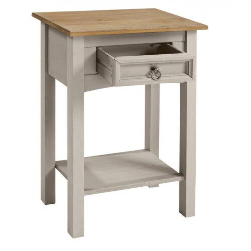 Mercers Furniture Corona Console Table Grey Wax 1 Drawer Solid Wood Pine Hallway Stand 2