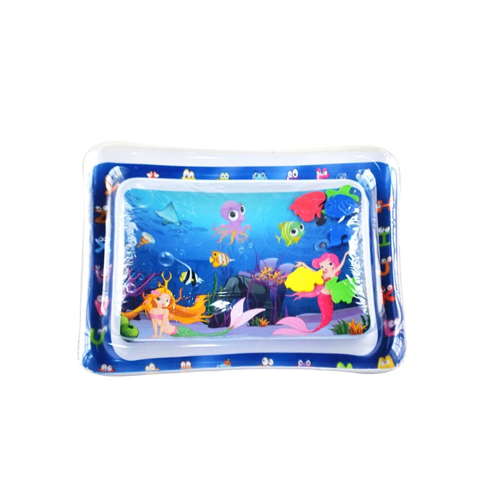 (B) Inflatable Tummy Time Mat Premium Baby Play Mat Inflatable Water Cushion Interactive Baby Toys Mdsrjone