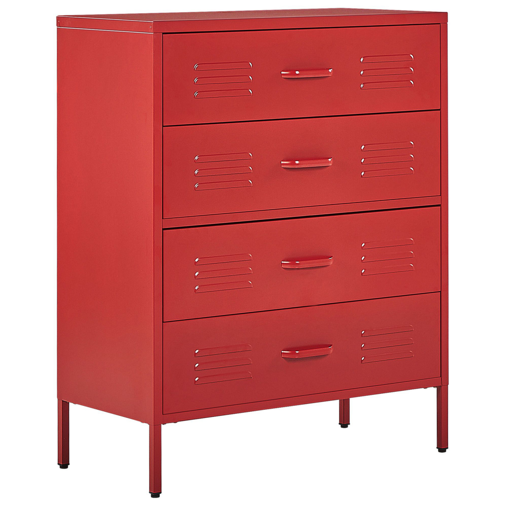 Chest of Drawers ENAGO Metal Red