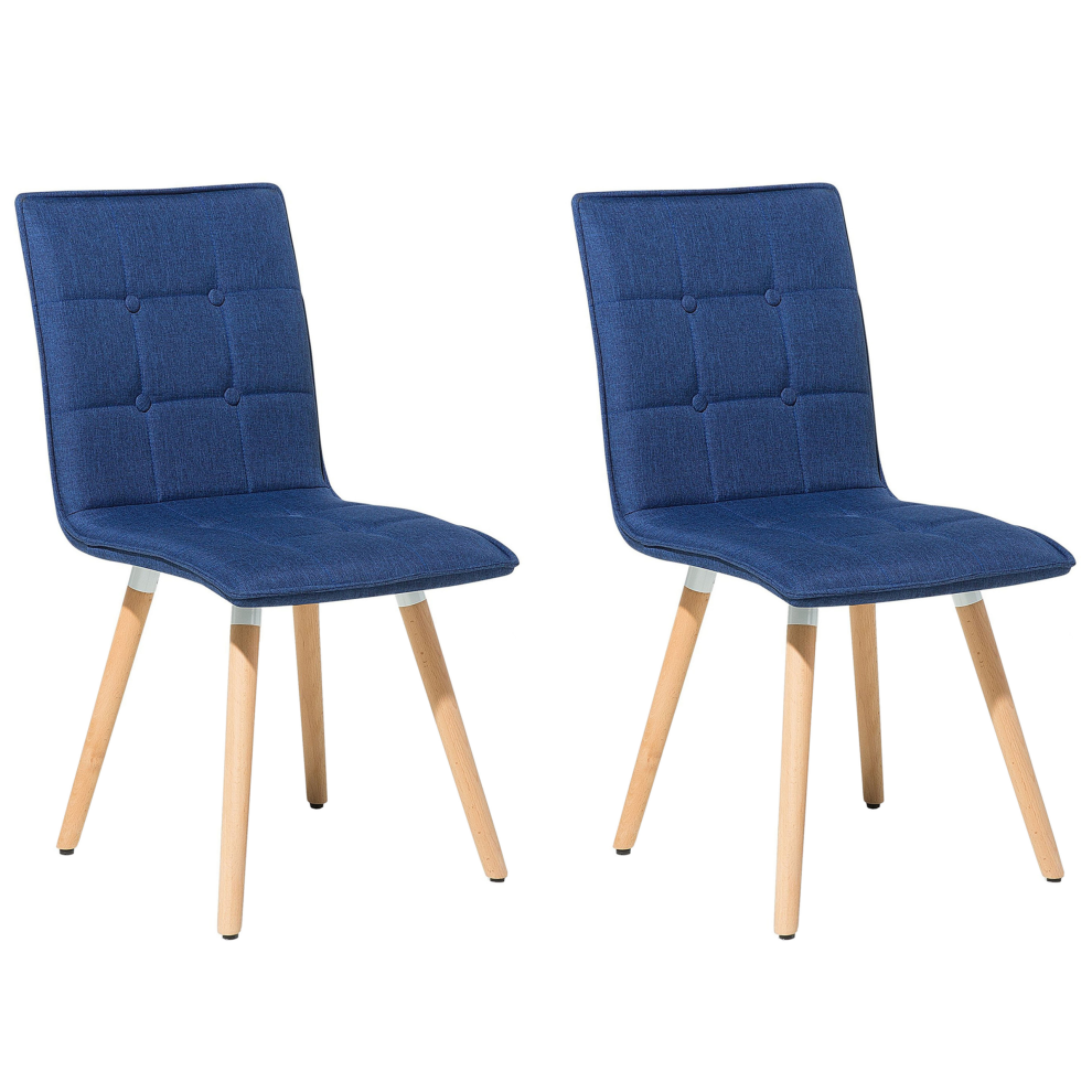 Set of 2 Dining Chairs BROOKLYN Navy Blue