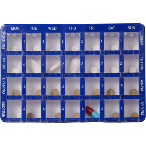 7 Day Weekly 4 Section 28 Compartment Pill Tablet Dispenser Box 1