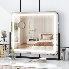 (Black) LED Lighted Hollywood Mirror 360° Rotation USB UK