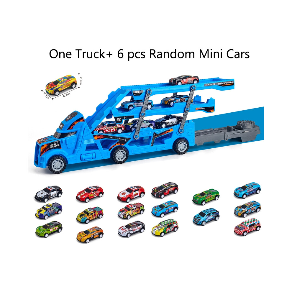 (Blue) Large Kid Truck Deformation Transporter Car Toys Models Educational Model