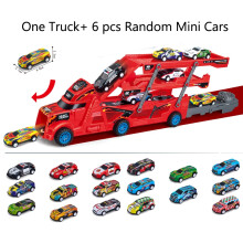 (Red) Large Kid Truck Deformation Transporter Car Toys Models Educational Model