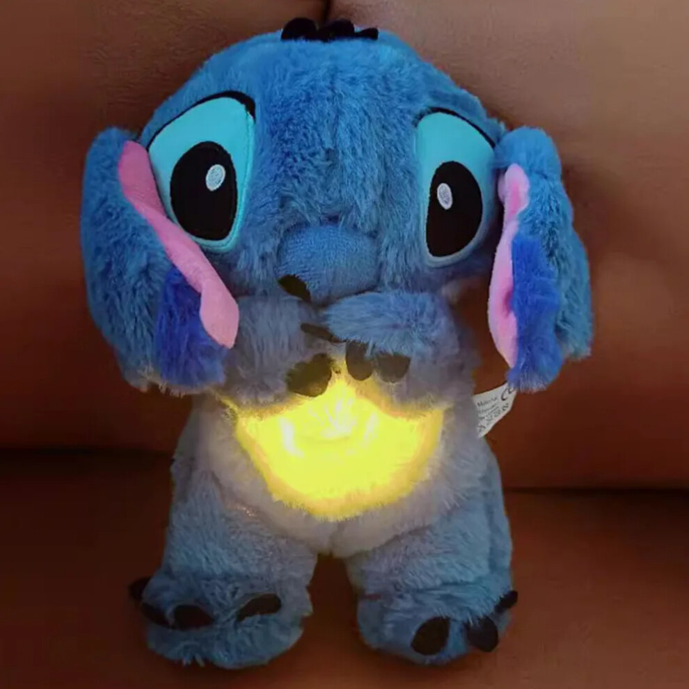 (Sleep and breath) Kawaii Stitch Plush Doll Baby Sleeping Companion Sound Soothing Musical